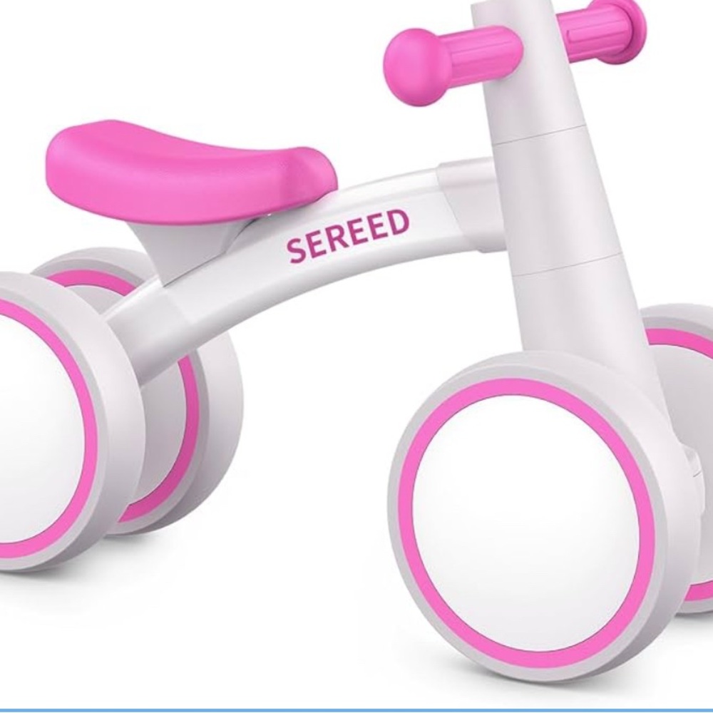Pink and White Kids Balance Bike